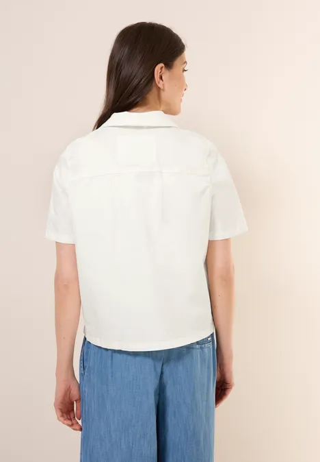 Kurzarm Overshirt vanilla white