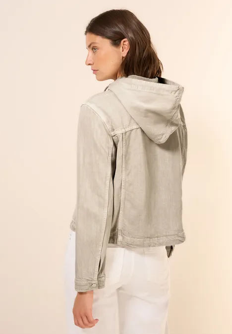 Overshirt mit Kapuze boulder beige