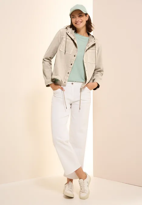 Overshirt mit Kapuze boulder beige