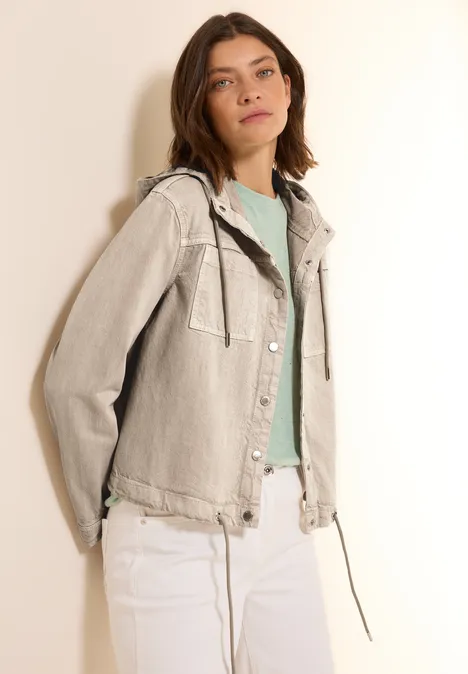 Overshirt mit Kapuze boulder beige