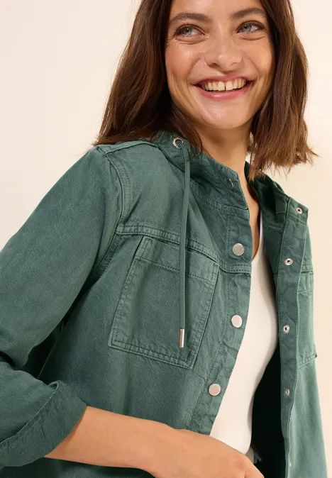 Overshirt mit Kapuze dark balmy khaki