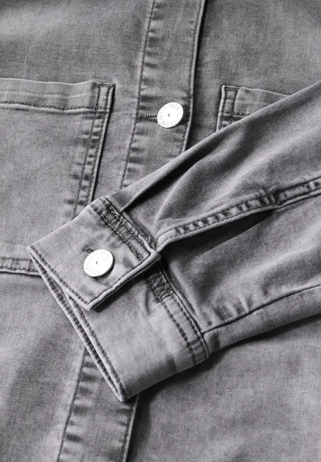 Denim Overshirt mid grey random wash