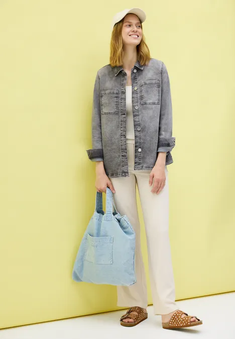 Denim Overshirt mid grey random wash