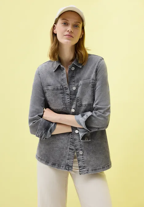 Denim Overshirt mid grey random wash