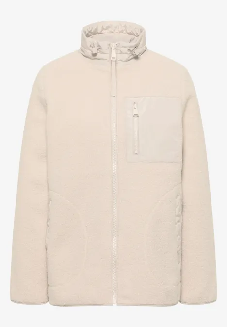 Teddy Jacke mit Details teddy vanilla white