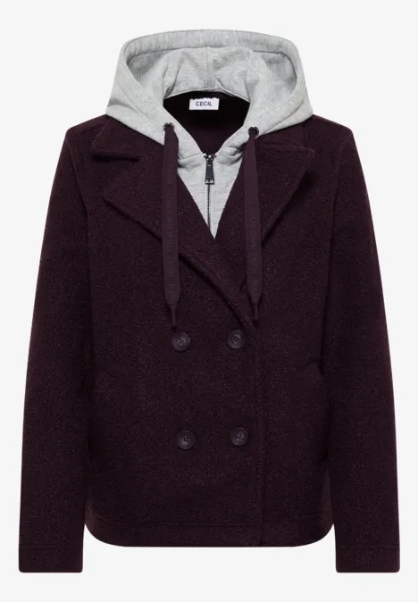 Trenchcoat met inleg dark plum