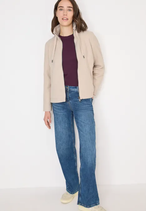 Kort teddyjack teddy vanilla white