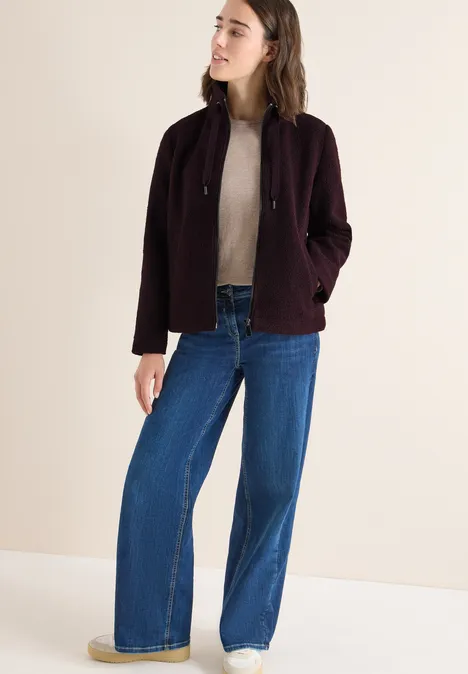Kort teddyjack eggplant red