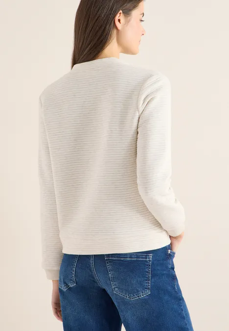 Kurze Strukturjacke alabaster beige melange