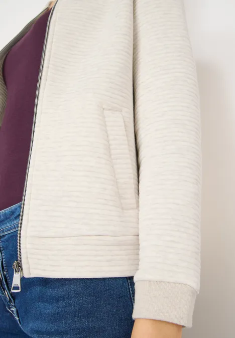 Kurze Strukturjacke alabaster beige melange