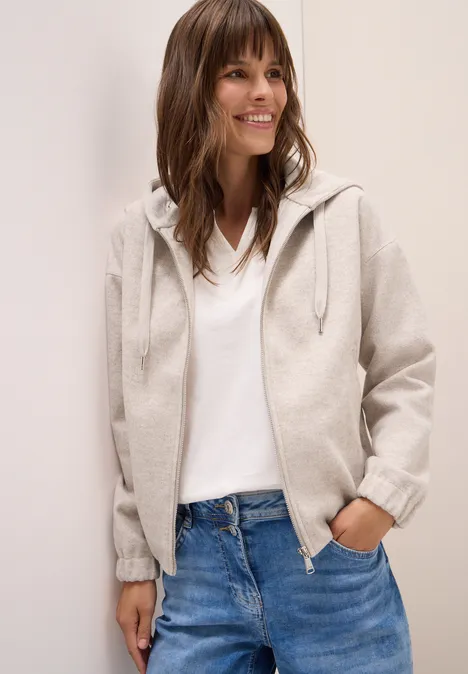 Wollen blouson oat milk beige melange