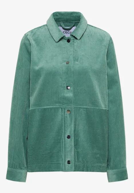 Cord Overshirt mit Knöpfen jewel green