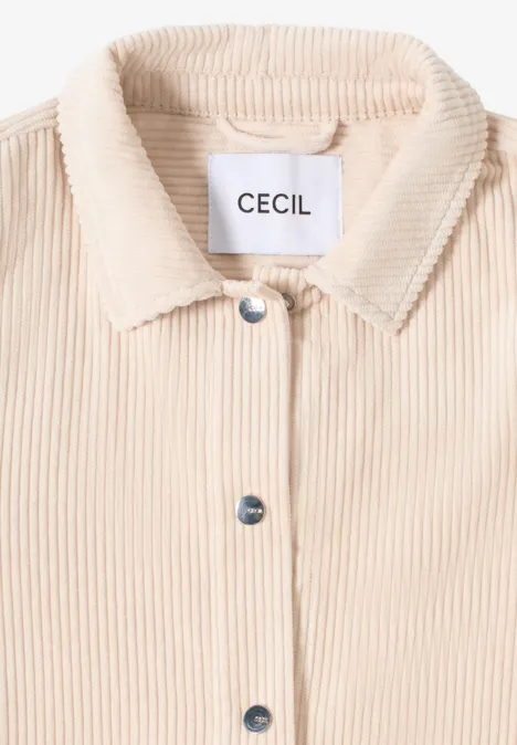 Cord Overshirt mit Knöpfen oat milk beige