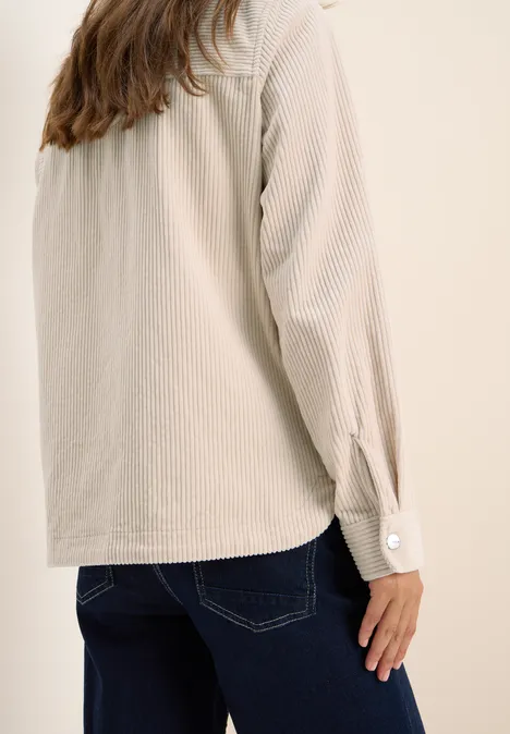 Cord Overshirt mit Knöpfen oat milk beige