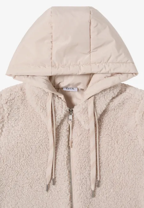 Teddy Overshirt mit Kapuze teddy vanilla white