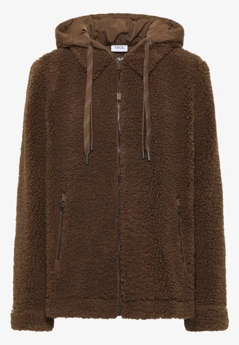 Survêtement en peluche avec capuche mocha caramel