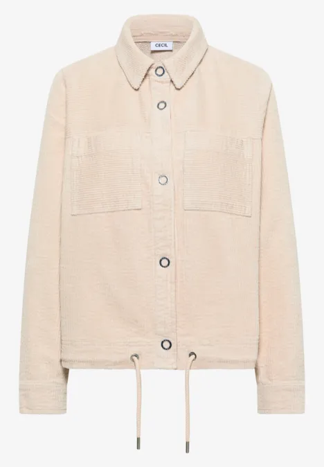 Cordjacke mit Tunnelzug pearl beige