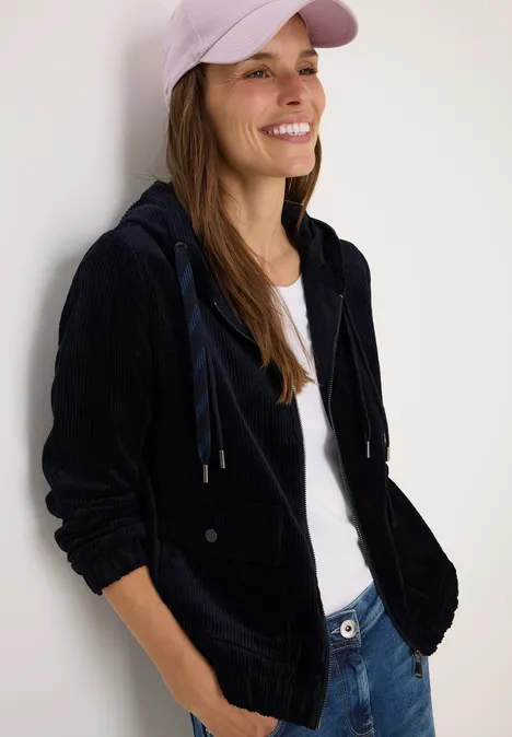 Cordjacke mit Kapuze urban dark blue