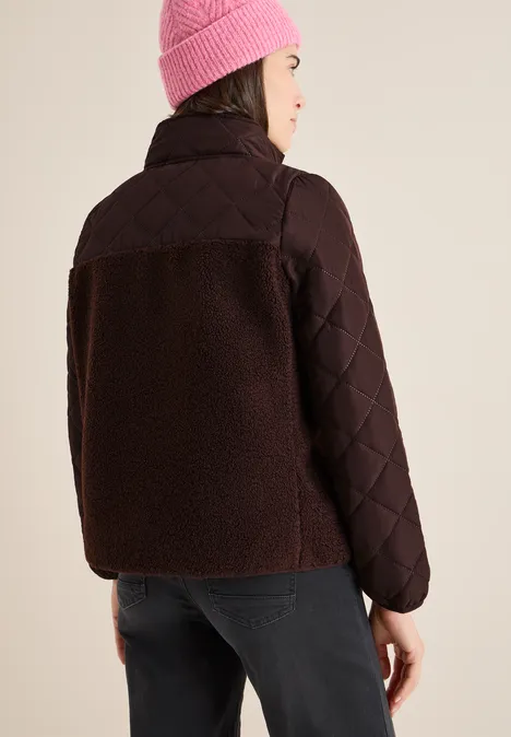 Teddy-Jacke mit Steppdetails tartufo brown