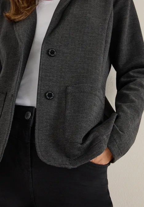 Blazer visgraat Black