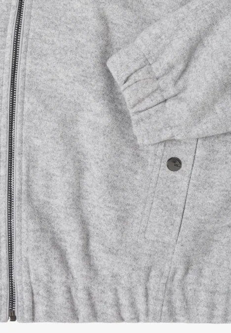 Hoodie Blouson in Wolloptik luna grey melange