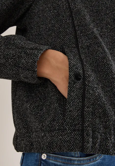 Blouson mit Elastiksaum Black