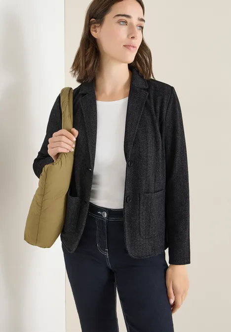 Herringbone Blazer Black