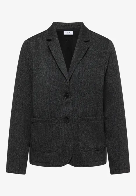 Herringbone Blazer Black