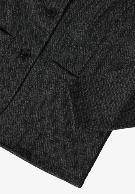 Herringbone Blazer Black