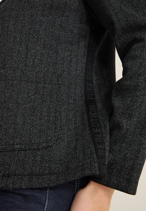 Herringbone Blazer Black