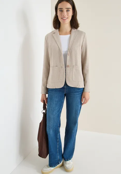 Herringbone Blazer creamy white