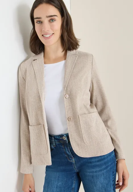 Herringbone Blazer creamy white