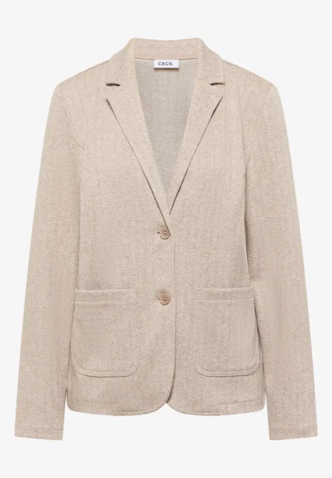 Herringbone Blazer creamy white