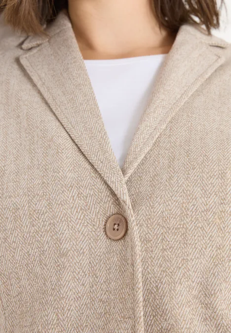 Herringbone Blazer creamy white