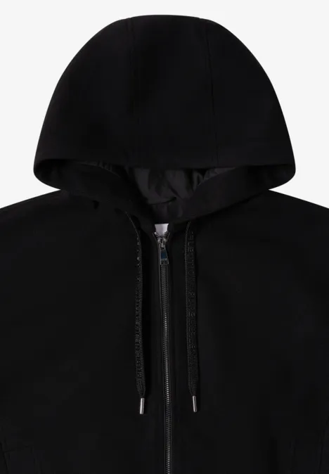 Hoodie Blouson in Wolloptik Black