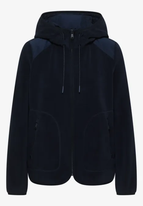 Fleecejacke mit Hoodie universal blue