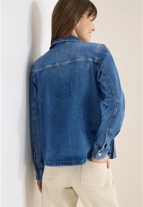 Overshirt mit Knopfleiste light blue used wash