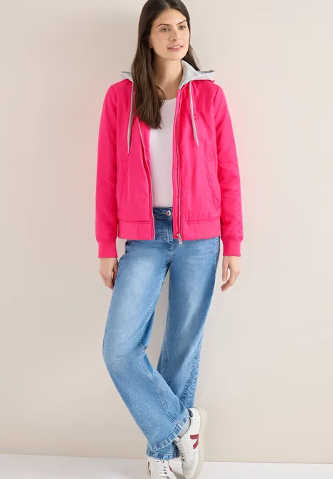 Blouson avec capuche en sweat beetroot pink