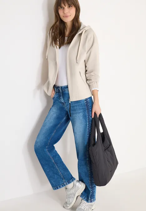 Jacke mit Kapuze pearl beige