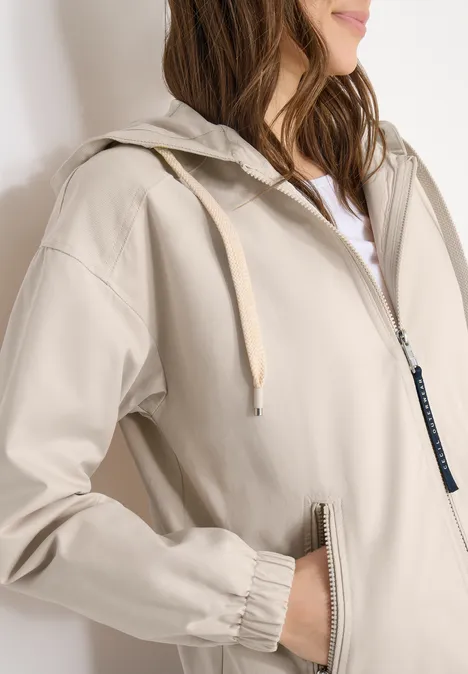 Jacke mit Kapuze pearl beige