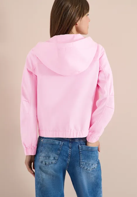 Jacke mit Kapuze und Elastikbund light blush rose