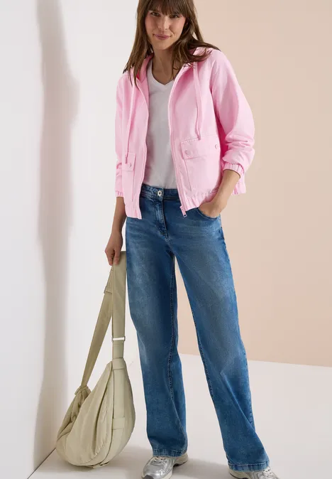 Jacke mit Kapuze und Elastikbund light blush rose