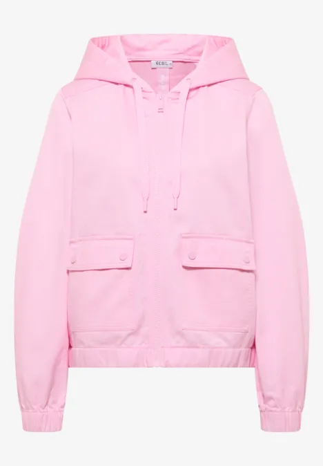 Jacke mit Kapuze und Elastikbund light blush rose