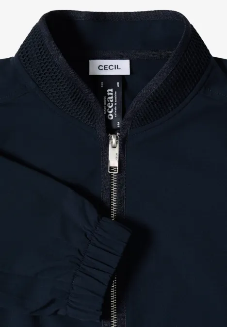 Blouson met trekkoord en mesh details universal blue