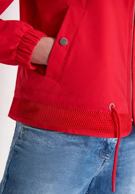 Blouson met trekkoord en mesh details glazed apple red