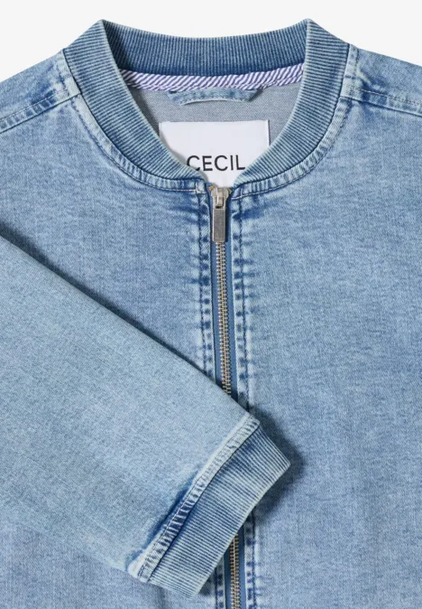 Blouson in Jeansqualität mit Zipper light blue used wash Blouson in Jeansqualität mit Zipper light blue used wash