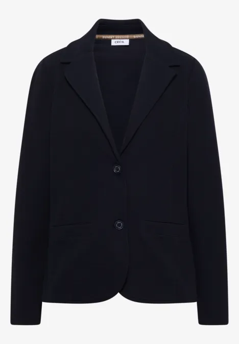 Blazer mit Struktur in Unifarbe urban dark blue Schwarzer, eleganter Blazer mit Reverskragen, zwei Knöpfen und aufgesetzten Taschen.