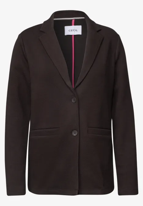Oversize Blazer in Unifarbe truffle brown Schwarzer Blazer mit Reverskragen, zwei Knöpfen und dezenten Taschen.