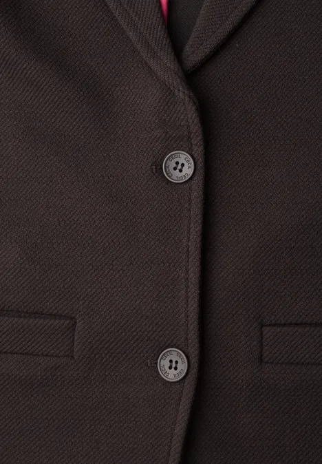 Oversize Blazer in Unifarbe truffle brown Brauner Blazer aus strukturiertem Stoff mit zwei Knöpfen und seitlichen Taschen.