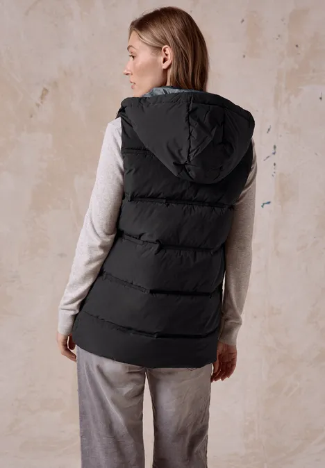 Weste mit Kapuze Black